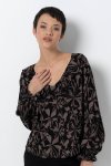 Floral Frill Blouse - 16 Black