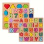 Wooden Cognitive Board Puzzle Early Education Hand Grab Board Mixed Color Halloween Christmas Gift