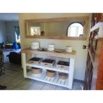 Farmhouse Server With Crates On Wheels