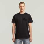 G-star Raw Flock Back Graphic Black Loose T-Shirt - XXL Black