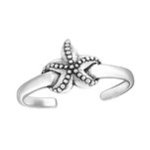 C1108-C27626 - 925 Sterling Silver Starfish TOE RING Adjustable Size