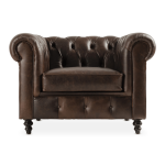 @home Madison 1 Seater Leather Couch Cognac