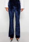 Pearl Velvet Flare Pants - Navy