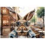 Tear Resistant Deco Print Cool Bunny