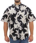 Mens Short Sleeve Printed Shirt - 8XL Blk grey