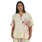 Giant Daisy Print Top - Lemon L xl