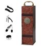 Red Wine Box Pu Leather Wine Bottle Bag With 4 Piece Wine Accessory - Brown
