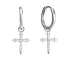 Georgini A Christmas Journey Cross Hoop Earrings - Silver