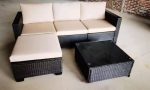 New Patio Wicker 4SEATER And Coffee Table Black And Beige