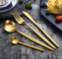 Solid Gold 24 Piece Thick Cutlery Set