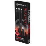 Amplify Linked Series 3 In 1 Charge Cable 1M - Black