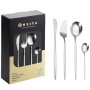 Toxiya - 24 Piece Flatware Set Stainless Steel Knife Fork Spoon Home Dinnerware Tableware Set For 6 Cutlery Set Include Knives/forks/spoons