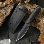 High-hardness G10 Handle Survival Knife With K Sheath