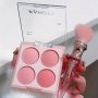 4 Colors Blush Palette Low Saturated Powder Compact Soft Color Gradient Matte Vibrant Color Light Pink Purple Blush For Girls