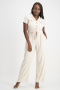 Abby Linen Jumpsuit - Stone - M