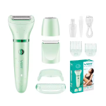 Vgr 3 In 1 Professional Electric Lady Shaver Trimmer Grooming Set & Key Ring - Green