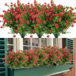 Haplia 8 Bundles Artificial Flowers Fake Artificial Greenery Uv Resistant No Fade Faux Plastic Plants For Wedding Bridle Bouquet