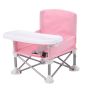 Pink Portable Baby High Chair - Foldable Travel Feeding Seat With Strap