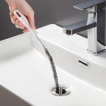 1PC Drain Hair Clog Remover Tool Plastic Sink & Drain Cleaning Brush Spiral Bristle Hair Catcher For Bathroom & Kitchen Sinks Pi