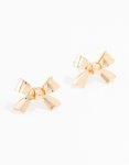 Goldair Gold Ribbon Bow Stud Earrings