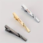 Stainless Steel Tie Clips For Men - Personalized Engravable - Elegant Twisted Design - Versatile For Business Wedding Gift Custo