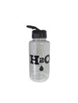 H2O Clear Bottle With Black Lid & Clear Straw 1100ML