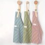 Unisex Cotton Linen Apron With Pocket - Colorful Striped Adjustable Cooking Apron For Chef Waiter Barbecue Hairdresser - Household Simple Style Kitchen Apron (1pc)