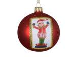 Glass Bauble 8CM Red - Elf Juggling