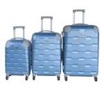 Smte 3-PIECE Travel 27-INCH Luggage Suitcase Set Stylish Blue With Keychain