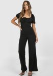 Milkmaid Jumpsuit - Black