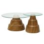 YDD31 Modern Minimalist & Luxurious Tempered Glass &metal Base Coffee Table