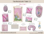 Cot Duvet Bedding Pink Watercolour P Rabbit Set