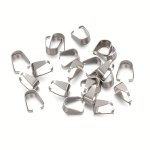 100PCS 7MM 8MM 10MM Stainless Steel Pinch Clip Pendant Clasp Bail Connector For Diy Necklace Jewelry Making Supplies Accessories