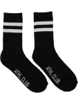 Black Striped Crew Socks - Shoe 3 - 5 1 2 Black