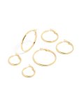 Waterproof Gold Plated Stainless Steel Wide Round Hoop Earrings 3-PACK