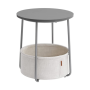 Bragg Dover Round Side End Table With Fabric Basket - Set Of 2