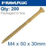 R-dsx Decking Screws M4 X 50X30 Ginger Ruspert X200-TUB