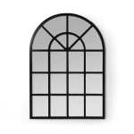 Farmhouse Wall Mirror Black White Natural - Natural