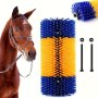 Soft Cow Brush With Nylon Bristles And Pvc Body Suitable For Cows Horses Sheep Pigs And Other Livestock - Includes Screws