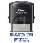 Shiny S-842 Stock Stamp 38X14MM Paid In Full