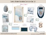 Cot Duvet Bedding Simple Brown Rainbow Einstein Owl
