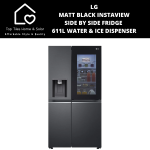 LG Matt Black Instaview Side By Side Fridge - 611L Water & Ice Dispenser