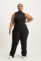Melissa Ribb Sleeveless Jumpsuit - Black - XL