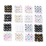 100PCS Acrylic Beads Black White Oblate Loose Spacer Beads For Jewelry Making Diy Bracelet Necklace Accessories