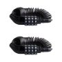 2PCS Bicycle Helmet 4 Digit Combination Lock Retractable Cable Lock Black