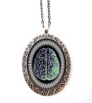 Hypnotic Brain Necklace Pendant Psychedelic Visionary Festival Art Edm Rave Trippy