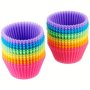 24pcs Silicone Muffin Cups Colorful Cupcake Cups Reusable Cupcake Liners Muffin Molds Baking Tools Kitchen Gadgets Kitchen Accessories Home Kitchen Items