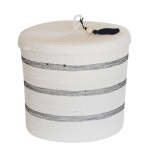 Lidded Cylinder Basket - Stitched Striped - Standard