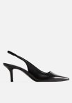 Pointed Slingback Court Shoes - Black