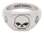Harley-davidson Men’s Willie G Skull Beveled Edge Ring Stainless Steel